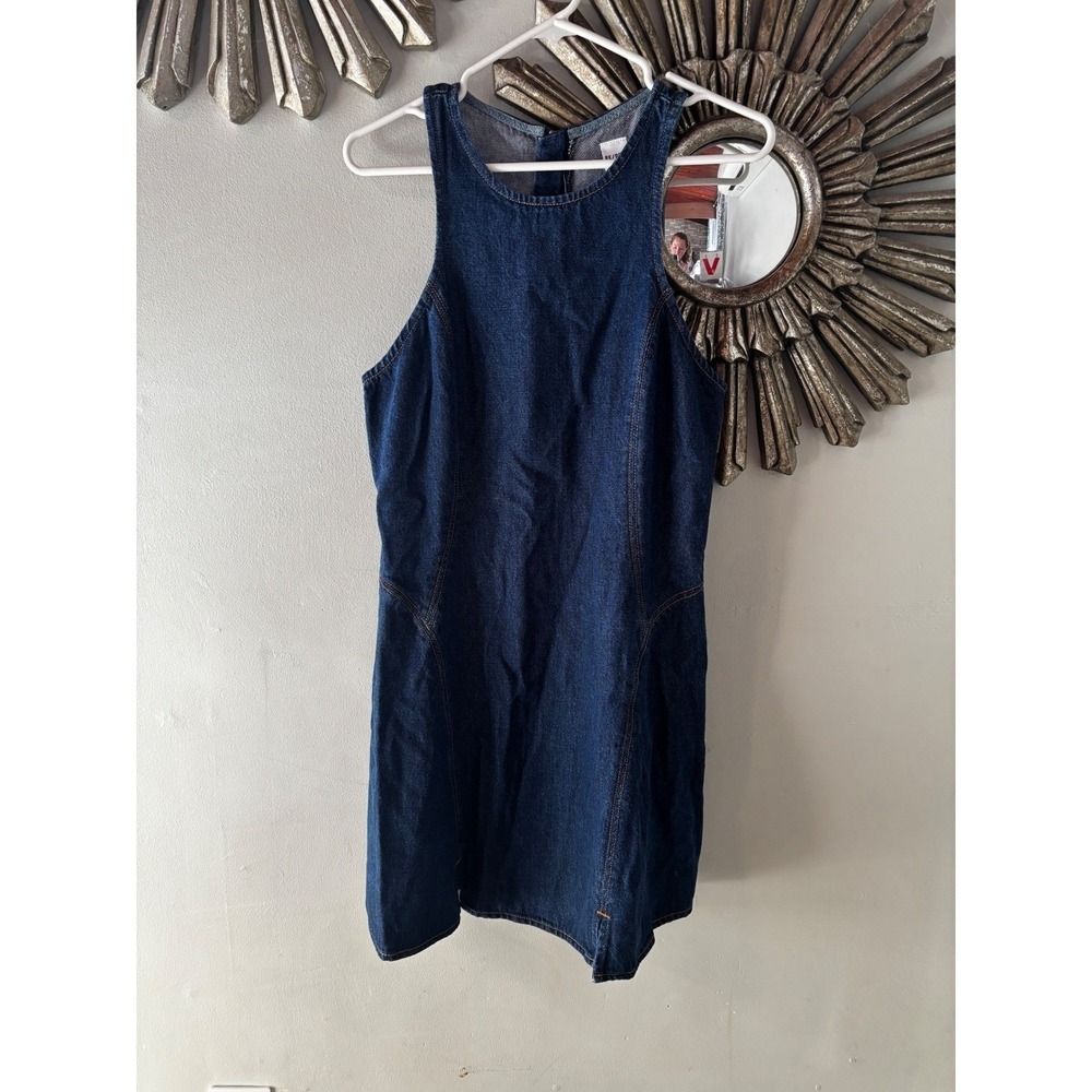 RE/DONE Denim Mini Dress Medium Western Festival NWOT 90s Blue